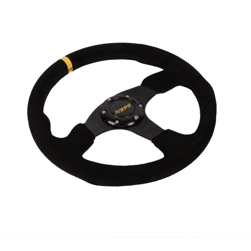 Volant BPS Plat, Cuir Noir Retourné